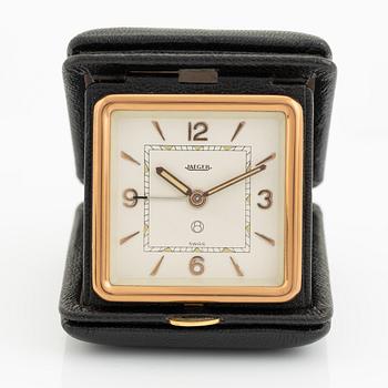 Jaeger, travel alarm clock, 72 x 85 x 34 mm.