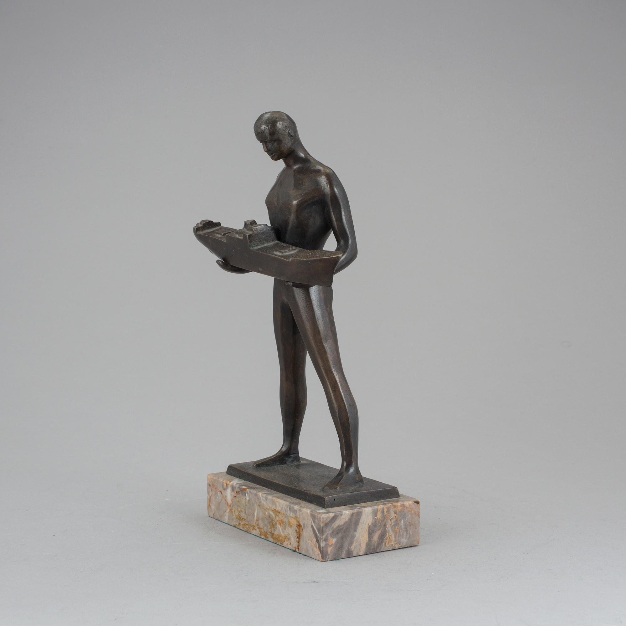 OKÄND KONSTNÄR, skulptur, brons. 1900-talets mitt.