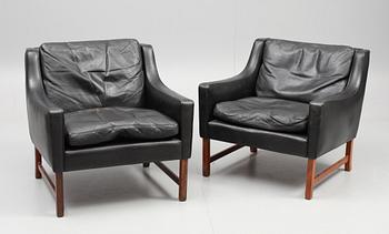 FÅTÖLJER, ett par, Danmark 1960-70-tal.
