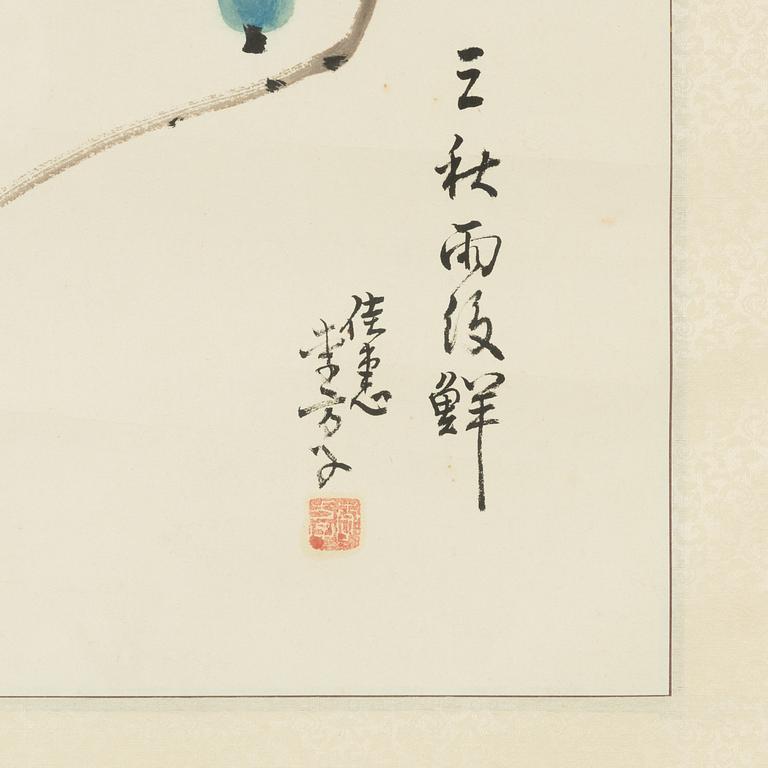 Oidentifierad konstnär, signerad Li Fangzi, tusch och akvarell på papper. Kina 1900-tal.