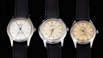 ARMBANDSUR, 3 st, Breitling, 1900-talets mitt/andra hälft.