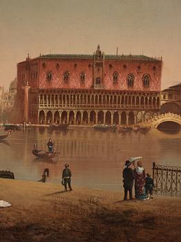 Karl Kaufmann, Vy över Dogepalatset och kampanilen, Venedig.