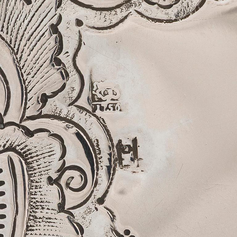 A Russian mid-18th-century silver salver, maker's mark of Fedor Petrov, Moscow 1756.
