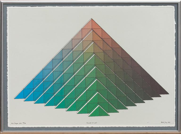 BECK & JUNG (HOLGER BÄCKSTRÖM & BO LJUNGBERG), 2 delar. Computer ink plot. Signerade och daterade 1983 resp 1985.