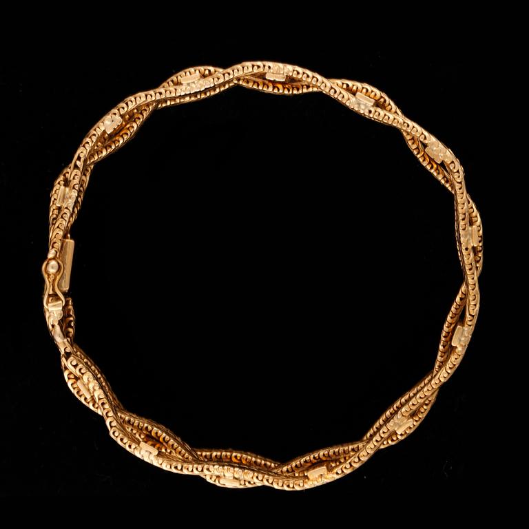 ARMBAND, 18k guld. Vikt 61g.