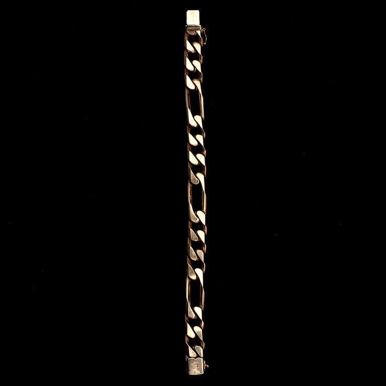 ARMBAND, guld 14 K, Italien, finska kontrollstämplar. Vikt 74 g.