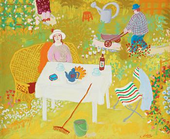 LENNART JIRLOW, gouache, signerad L. Jirlow.