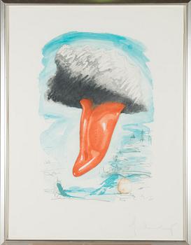 Claes Oldenburg, etching, aquatint, signed and dated 1976, numbered 1/60.