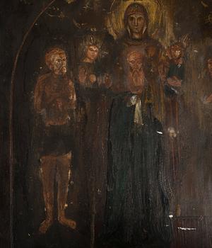 Icon, tempera on wood panel, with silver riza, contr. Yakov Lyapunov, St Petersburg Russia 1898-1903, assayer mark AC.