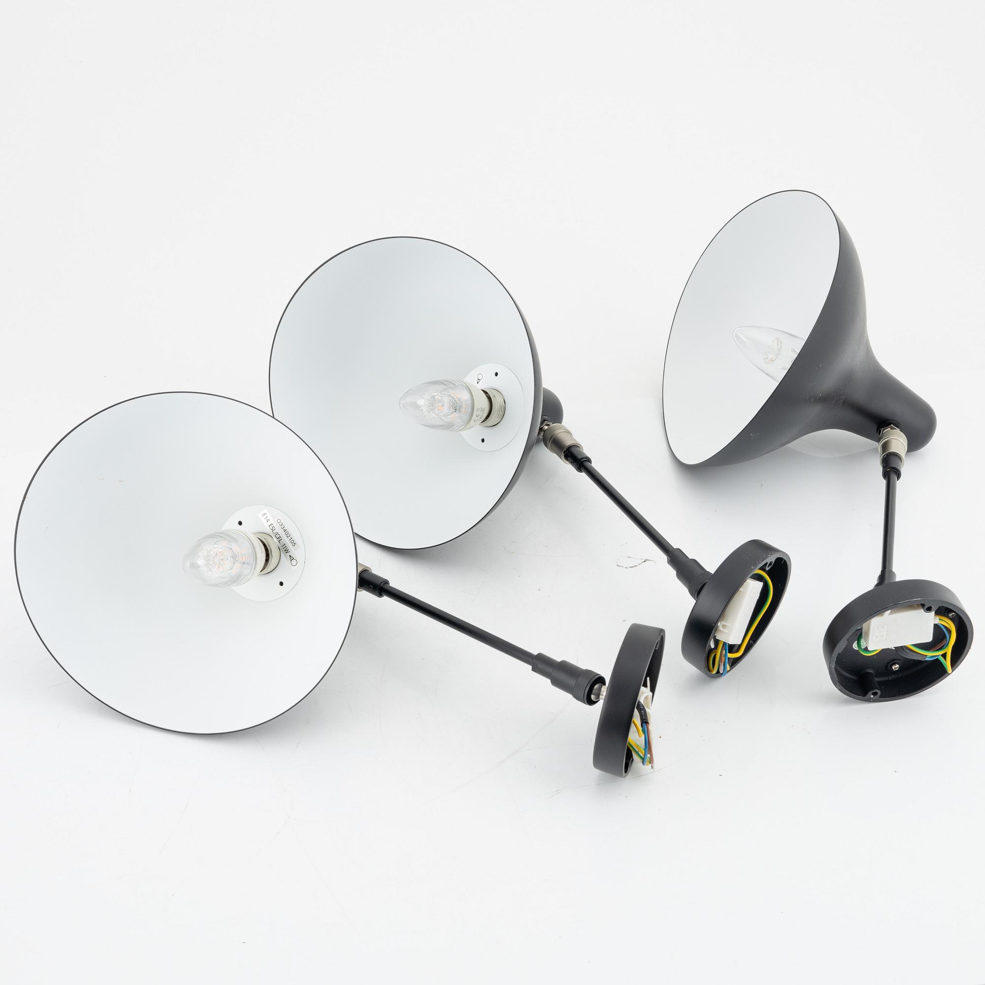 Bernard Schottlander, three 'Mantis BS5' wall lights, DCWéditions.