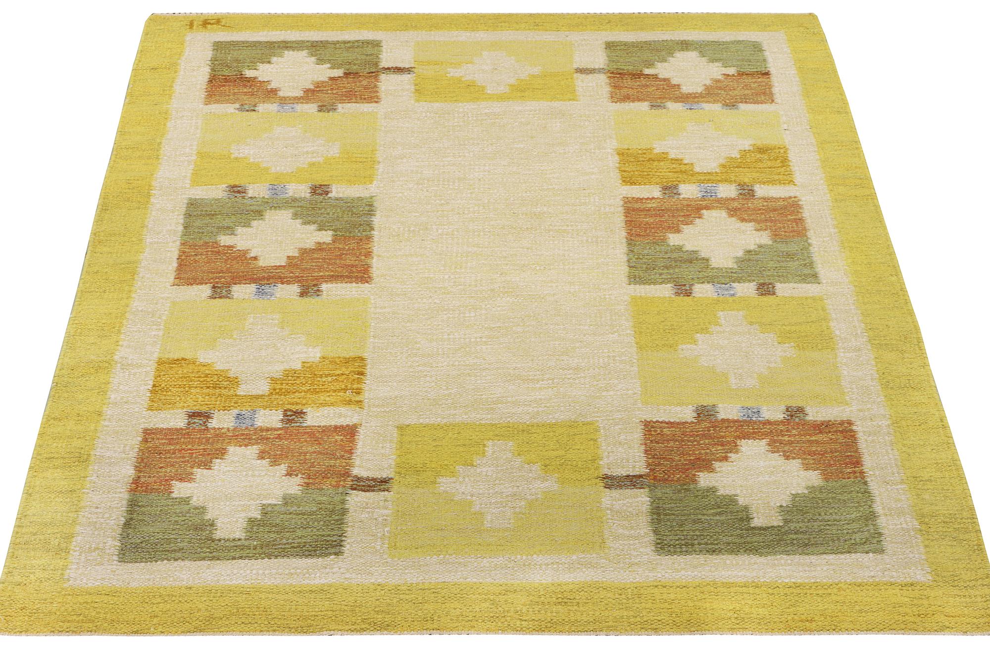 Ida Rydelius, a flat weave carpet, signed IR, c. 233 x 175 cm.