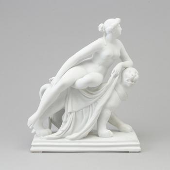 SKULPTUR, biskvi. "Ariadne", Dressel Kister & Co., Passau, Tyskland, sent 1800-tal.