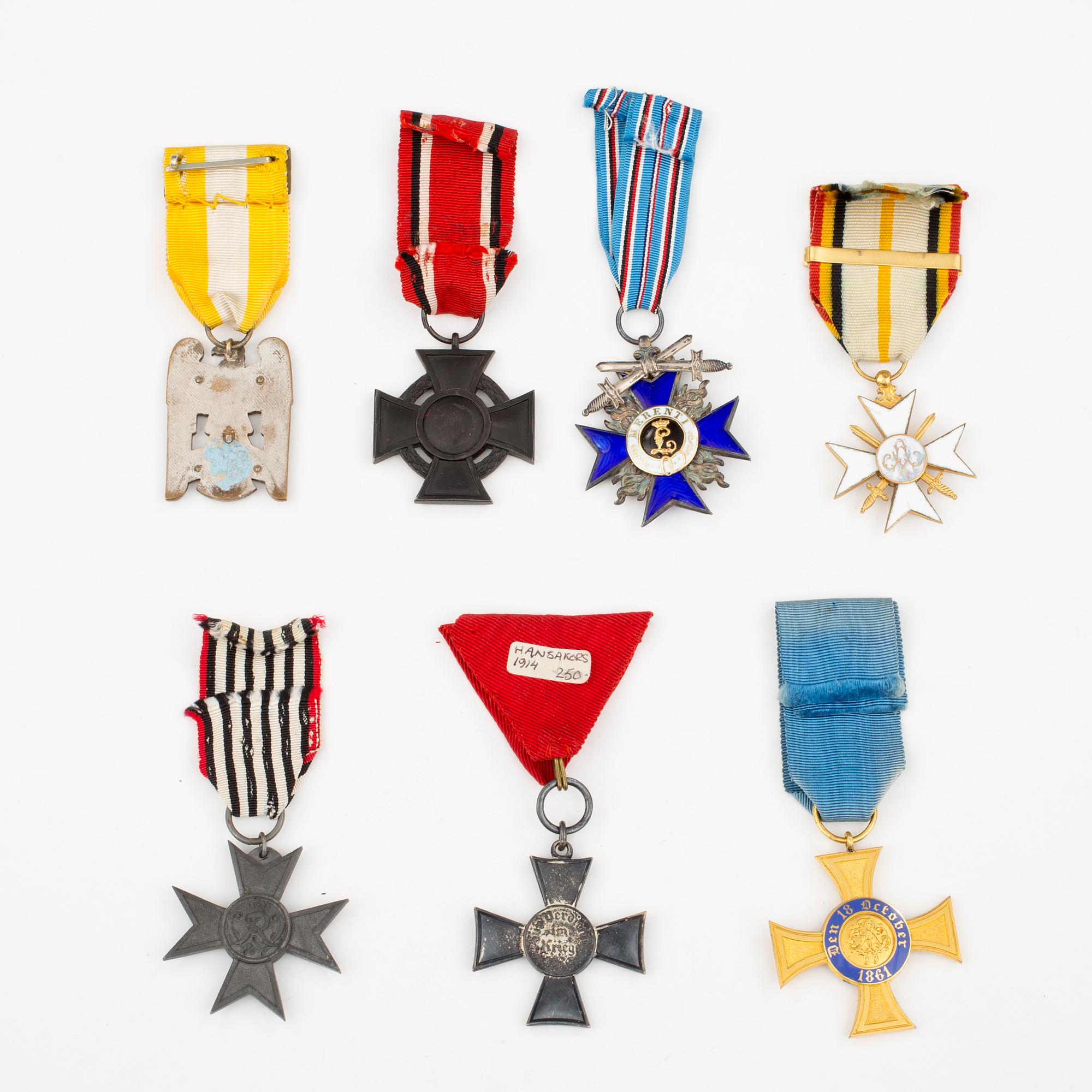 MEDALJER OCH ORDNAR, 7 st, Tyskland.