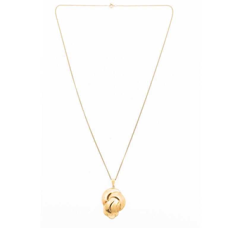 Pendant with chain, 18K gold.