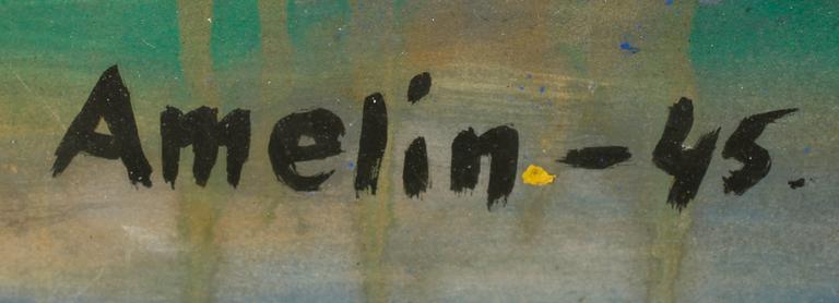 ALBIN AMELIN, gouache, sign och dat -45.