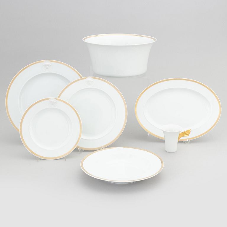 Versace, tableware, 29 pcs, porcelain, "Ikarus Medallion Méandre d'Or", Rosenthal.