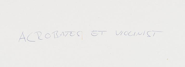 Marc Chagall, 'Acrobate et Violiniste'.