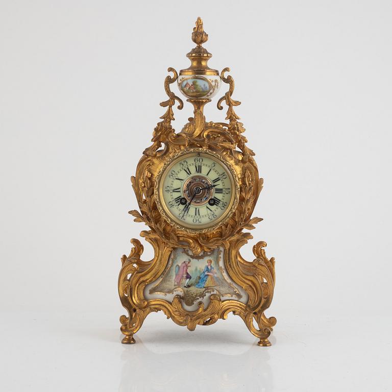 Mantel clock, Rococo style, circa 1900.