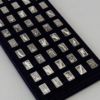 50 silver miniature plaques by Franklin Mint 1978.
