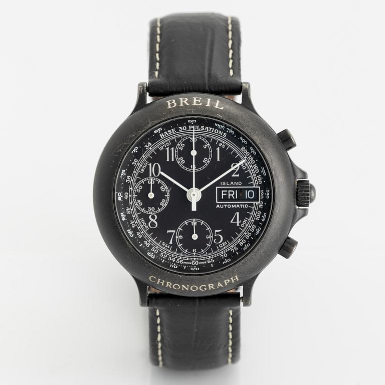 Breil, Island, PVD, "Pulsations", chronograph, wristwatch, 39 mm.