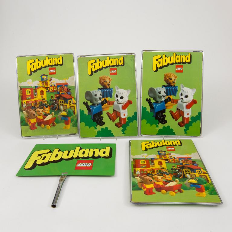 A set of 5 Lego store displays "Fabuland", 1970/80s.