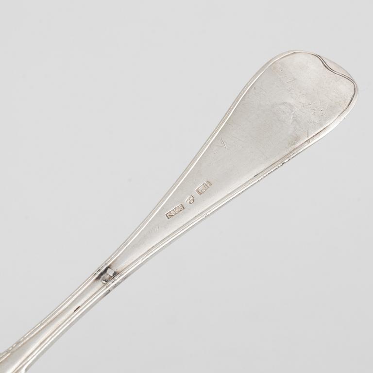 Matskedar, 12 st, silver, Sverige 1800-tal.