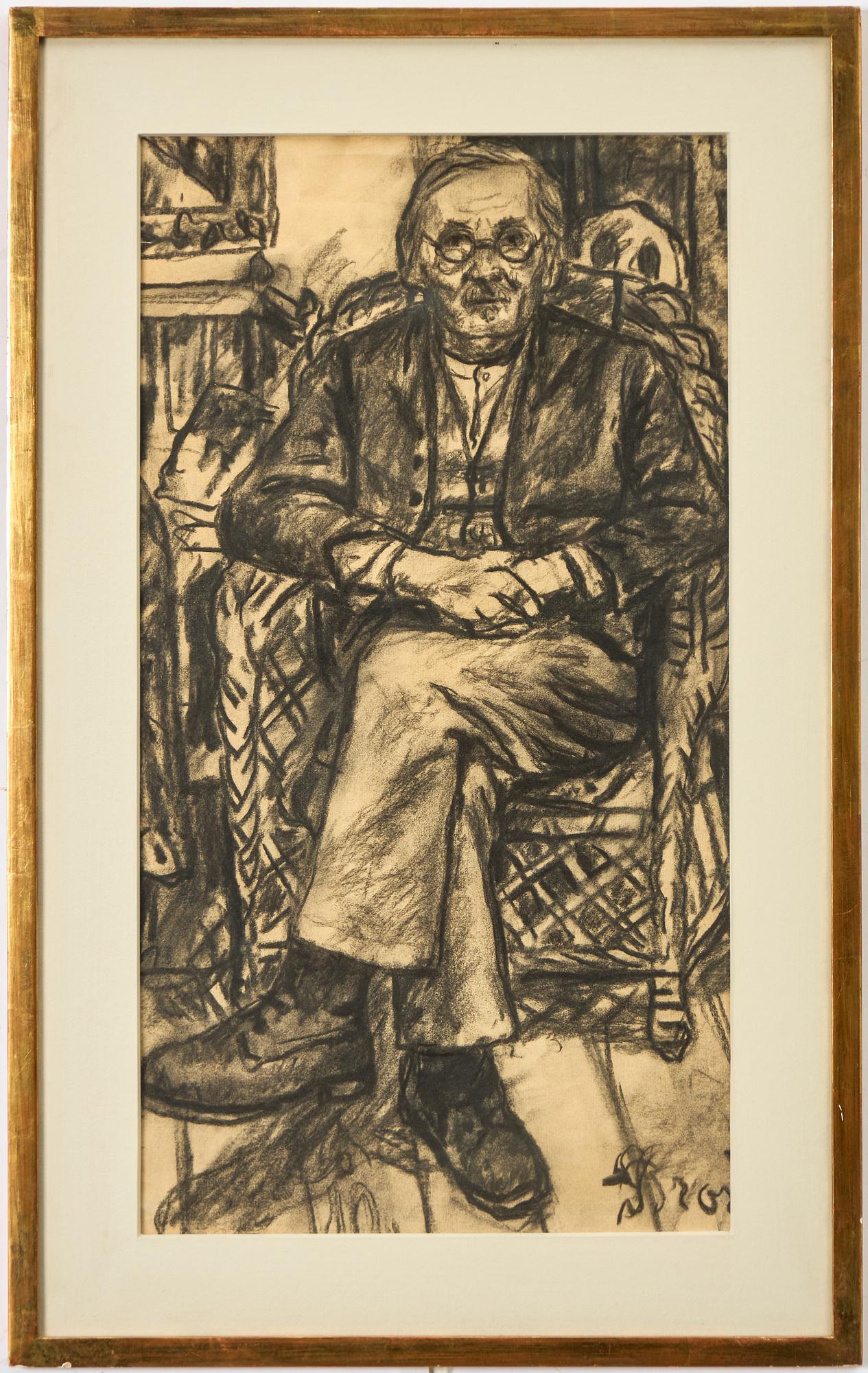 Bror Hjorth, Portrait of a man with glasses.