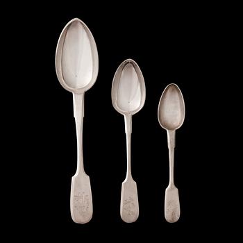 SET OF 38 RUSSIAN SPOONS. НАБОР РУССКИХ ЛОЖЕК, 38 шт.