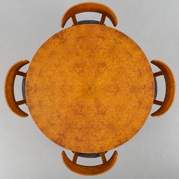 Axel Einar Hjorth, a five-piece "Birka" dining suite, Nordiska Kompaniet, Sweden, 1930s.