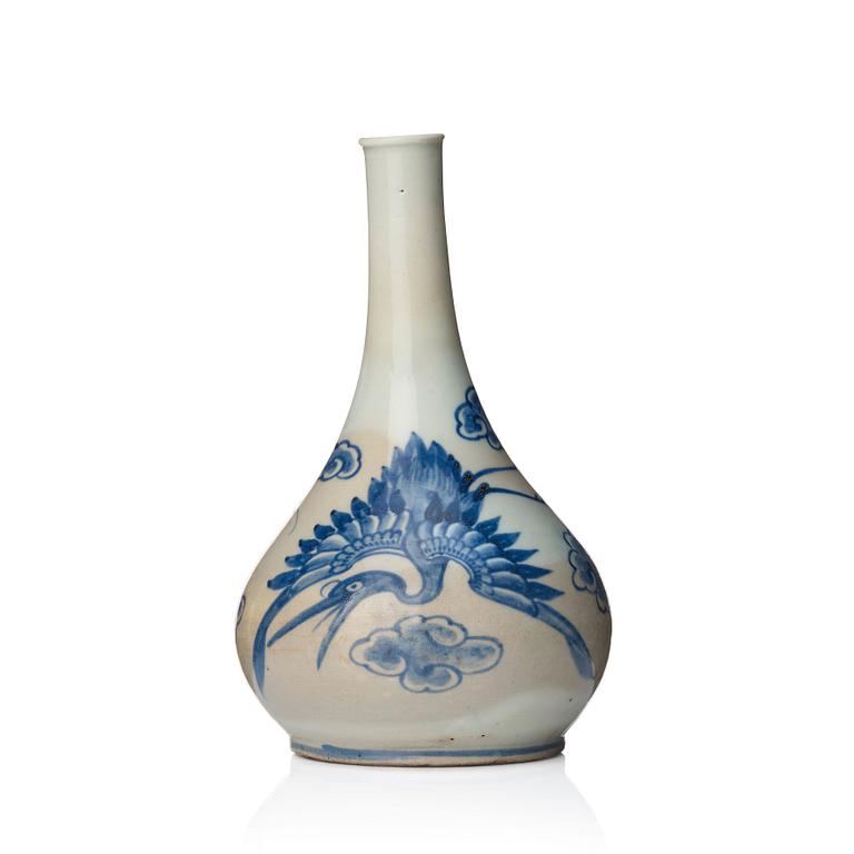 A blue and white Korean vase, Joseon (1392–1894).