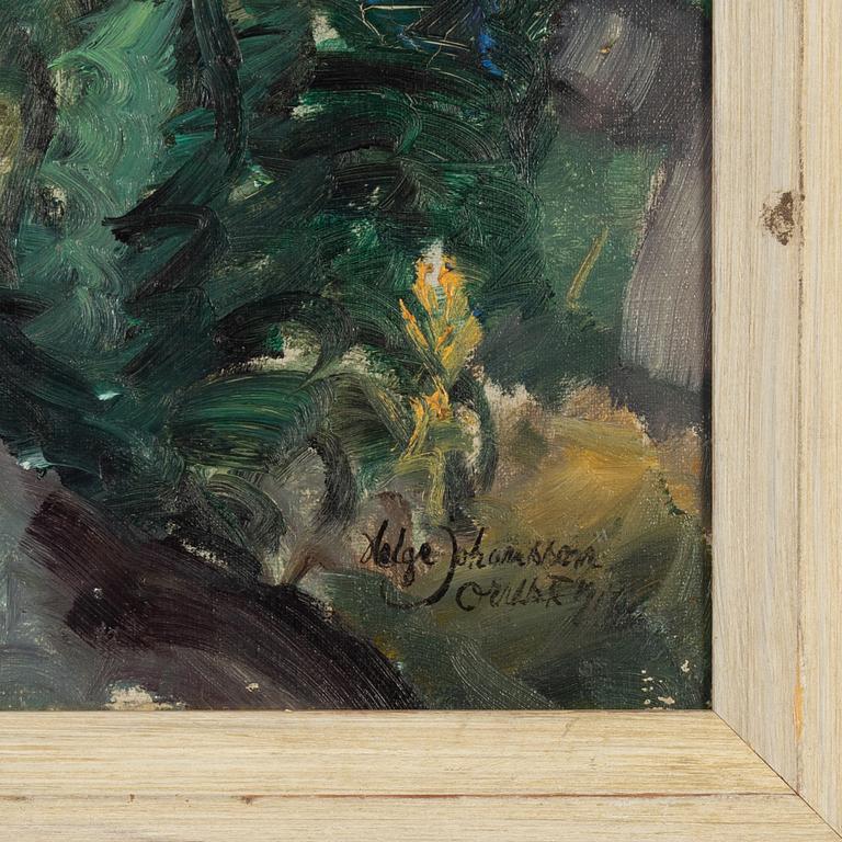 Helge Johansson, olja på duk, signerad Orust 1917.