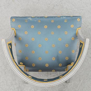 A late Gustavian style armchair, early 20th Century.