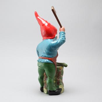 A ceramic gnome, first half of/mid 20th century.