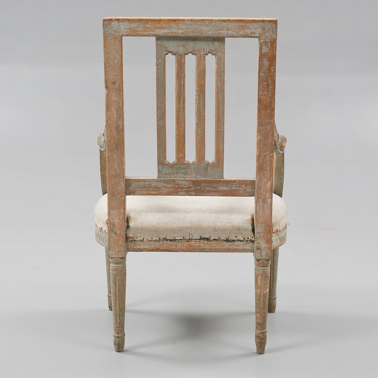 KARMSTOL, gustaviansk, sent 1700-tal.