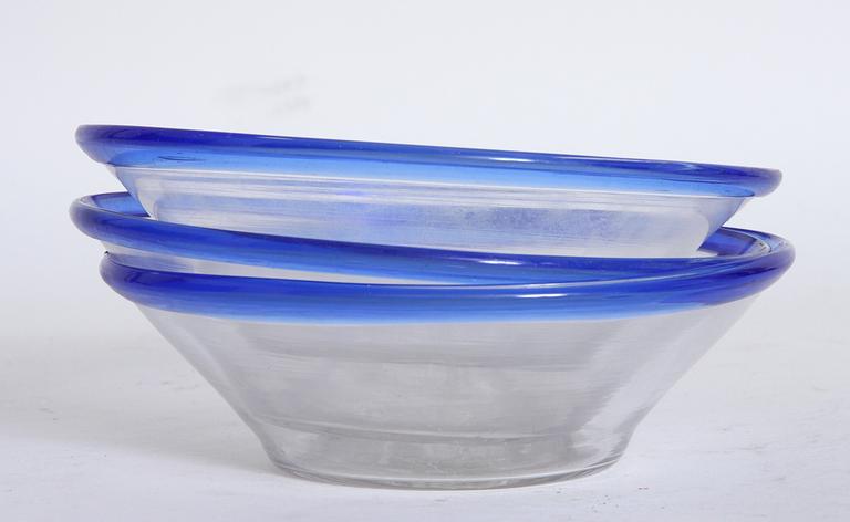 FILBUNKAR, 3 st, glas, 1800-tal.