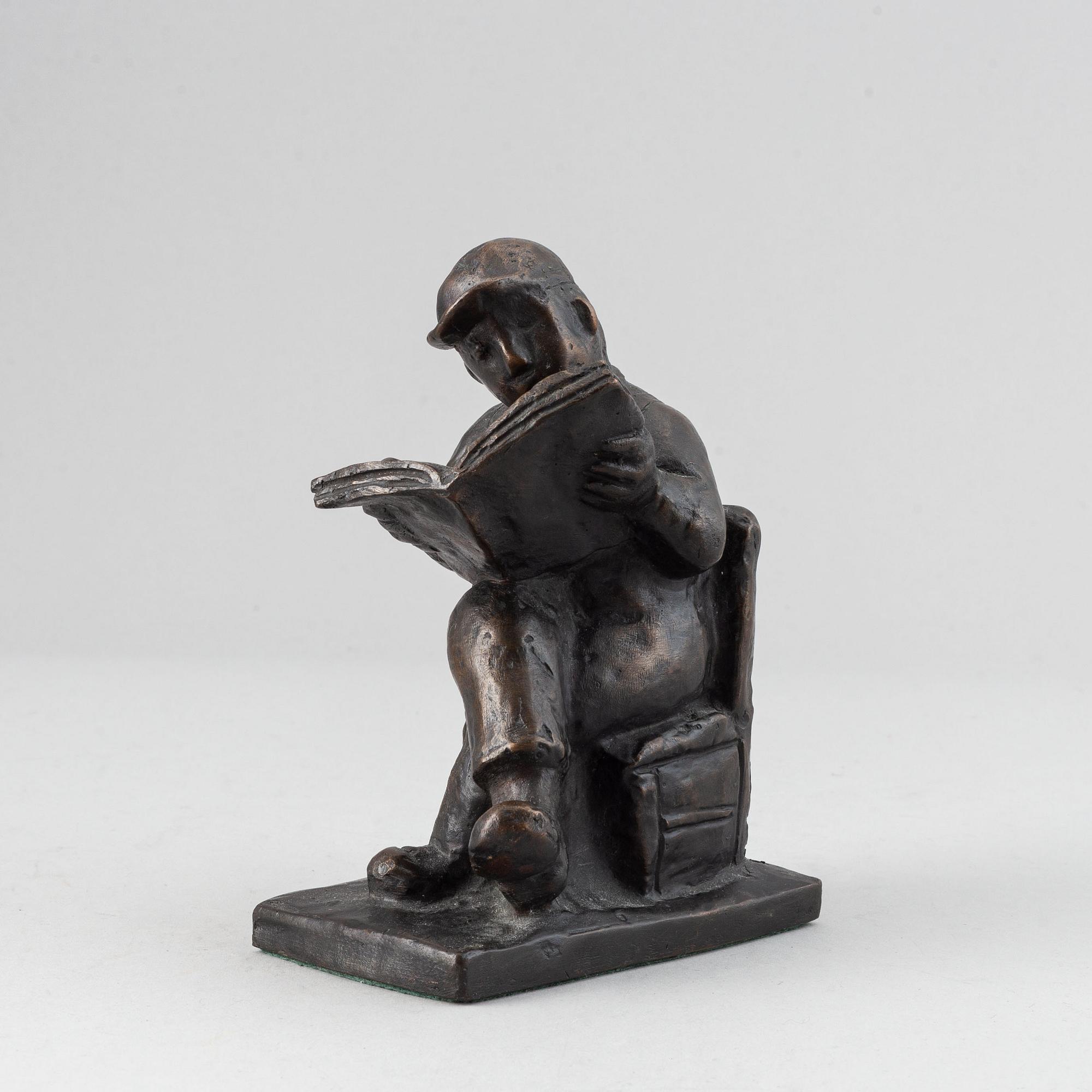 Sven Lundqvist, skulptur, brons, signerad.