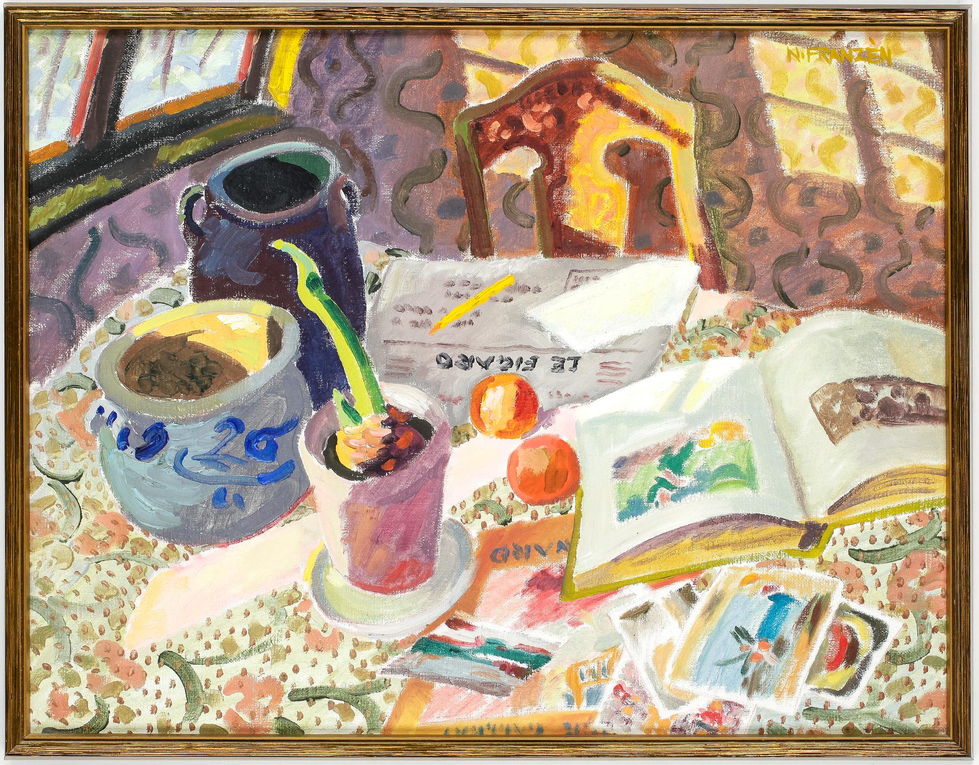 NISSE FRANZÉN, olja på duk, signerad.