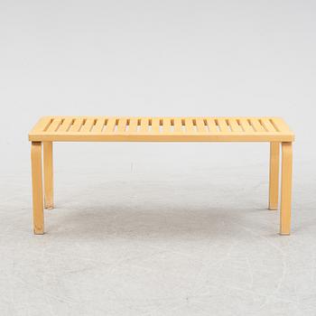 Alvar Aalto, a birch model 153 bench, Artek, Finland.