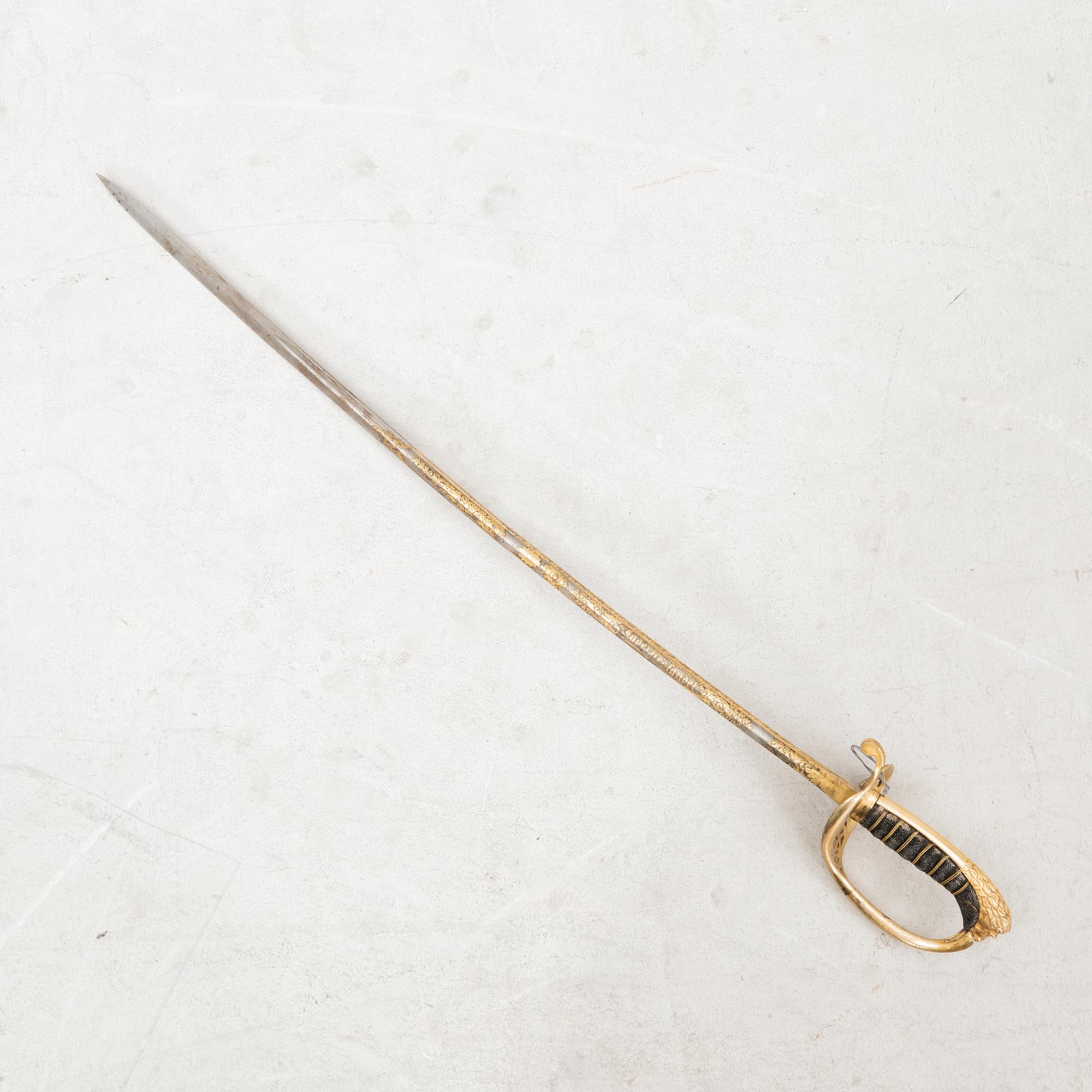 Sabel, svensk, för infanteriofficer, m/1859 med balja.