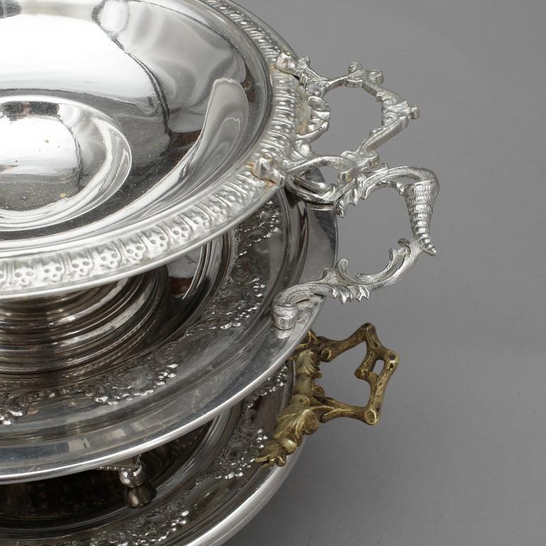 SKÅLAR, 3 st, Nysilver, bl a CG Hallberg, 1900-talets första hälft.