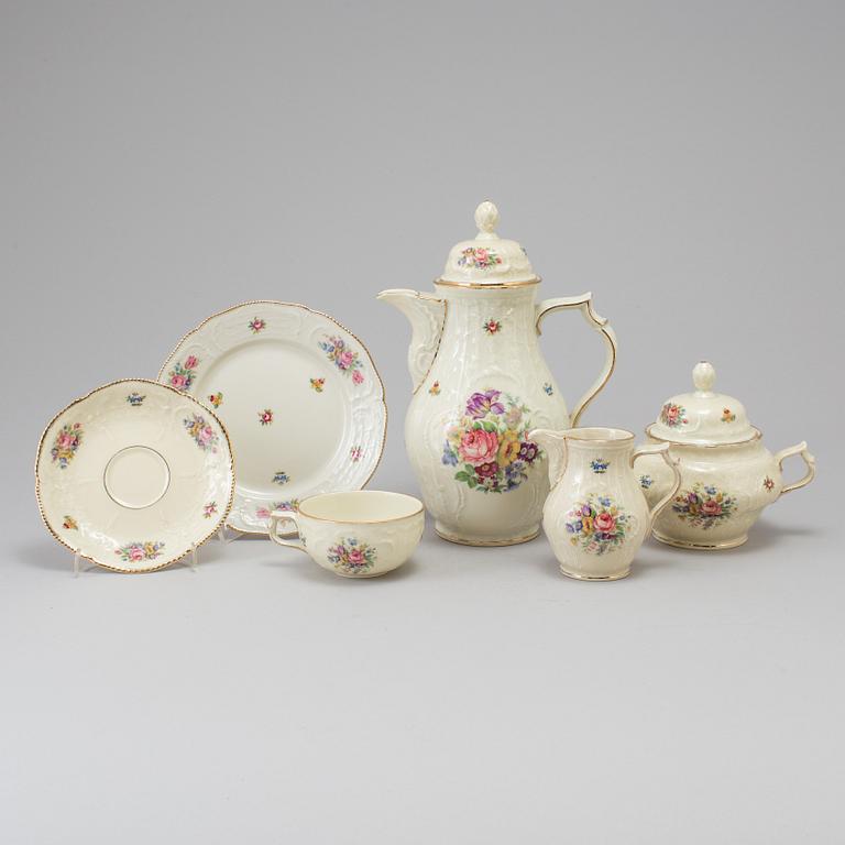 KAFFESERVIS, porslin, 27 delar, Rosenthal "Sanssouci", 1940-/50-tal.