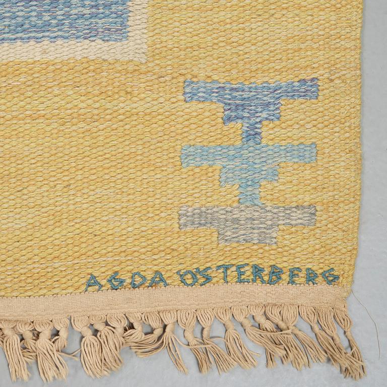 Agda Österberg, A CARPET. Flat weave. 307 x 178 cm. Signed AGDA ÖSTERBERG.