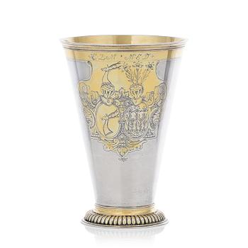 164. A Baltic 18th century parcel-gilt silver beaker, mark of Christian Mathias Möring, Reval (1742-1787).