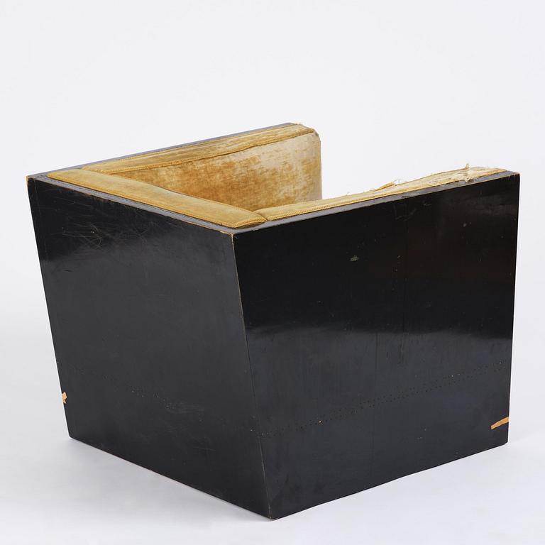 Sten Blomberg, a black lacquered armchair, David Blomberg AB, Stockholm, ca 1933.