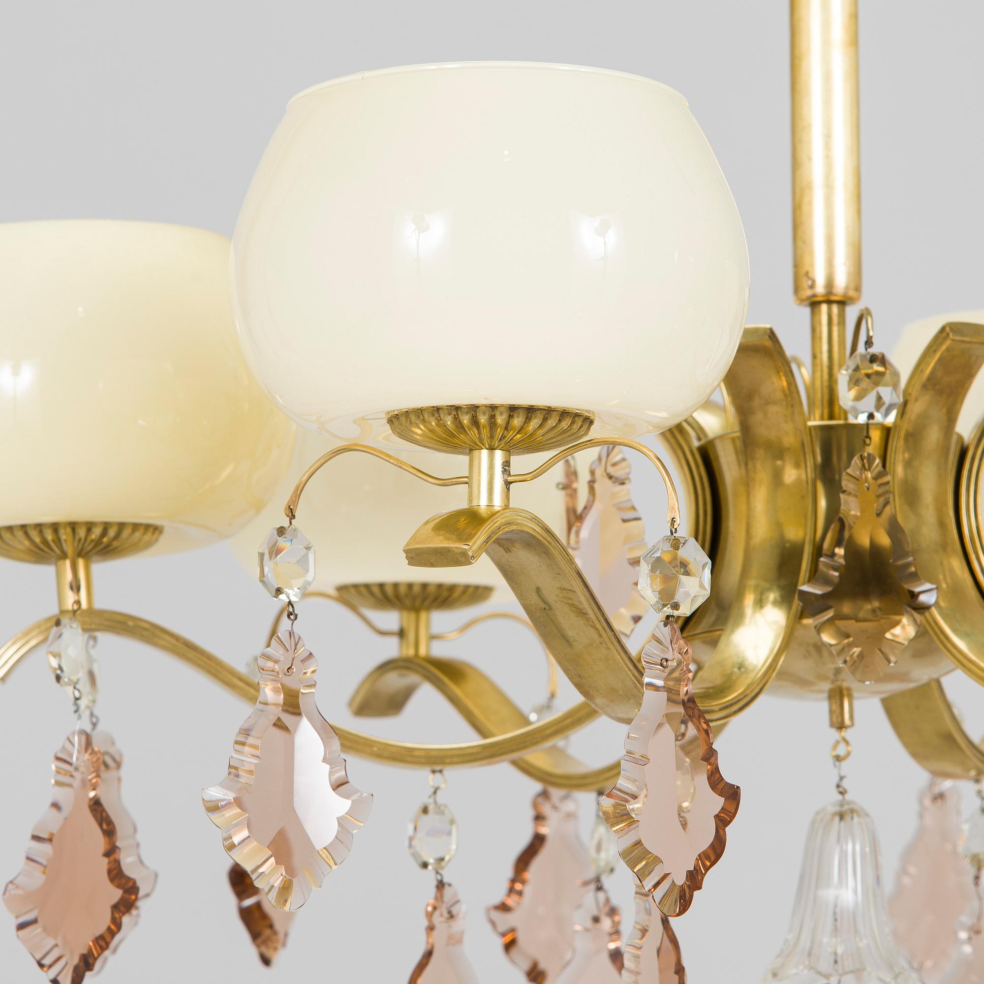 Paavo Tynell, a mid 20th century '1476/6 chandelier for Taito/ Idman.