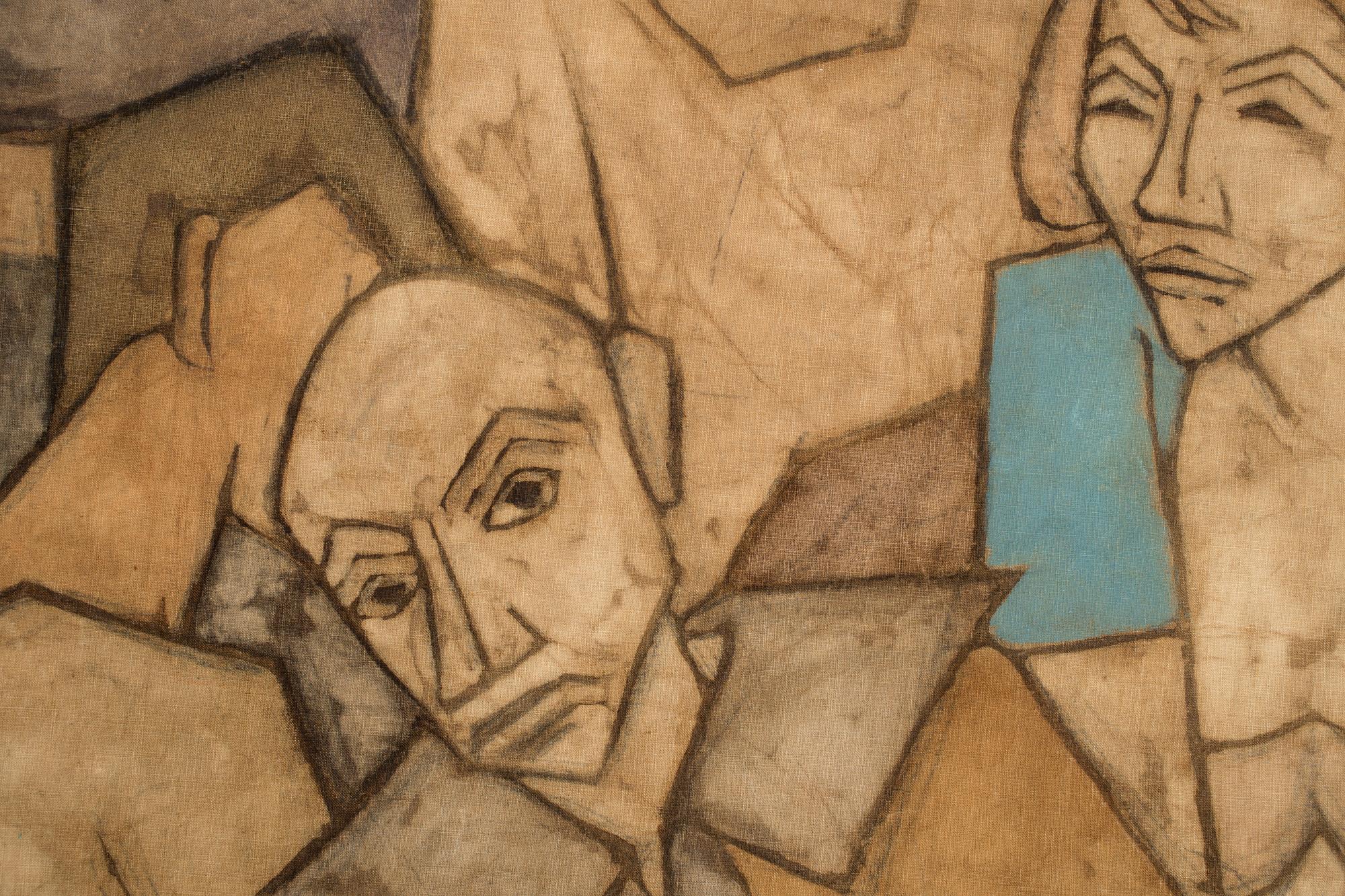 TEXTILMÅLNING, sign A Döry, sign.