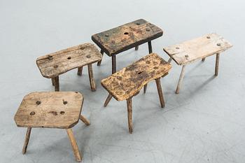 PALLAR, 5 st, allmoge, 1800/1900-tal.