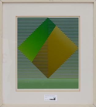 DIONISO DEL SANTO, färgserigrafier, 2 st. Sign o dat 1981. Numr 1/2 samt 2/2.