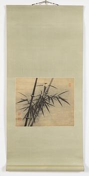 A Chinese ink painting of bamboo, late Qing dynasty/20th Century.