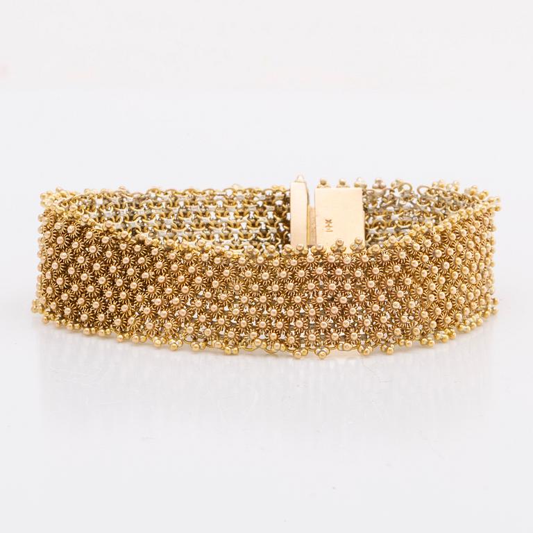 BRACELET 14K gold, 38,3 g, approx 18 x 2 cm.